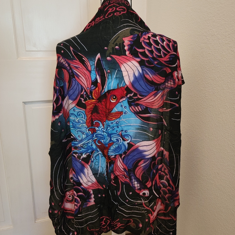 Ed Hardy scarf/wrap with koi fish